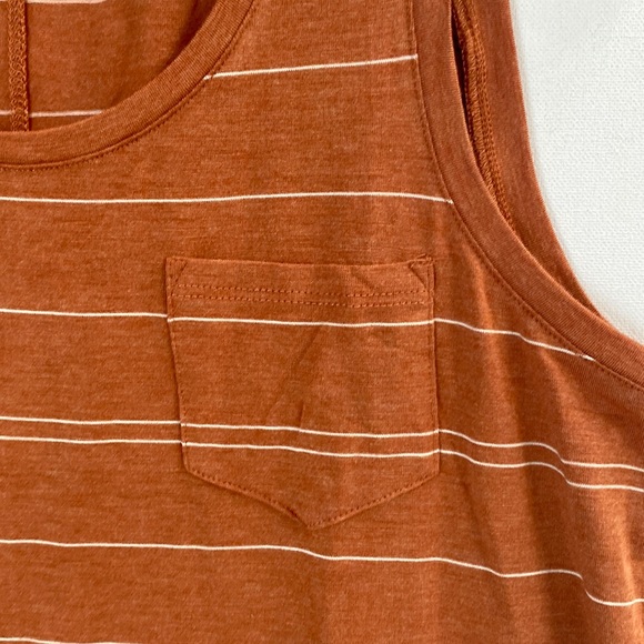 (A4c) prAna Copper Heather Stripe Foundation Pocket Scoop Neck Tank, Size S, NWT - Picture 5 of 10